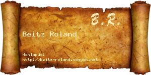 Beitz Roland névjegykártya